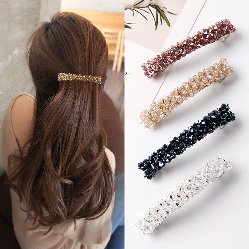 Novo coreano elegante grampos de cabelo cristal strass presilhas de cabelo para mulheres meninas acessórios para o cabelo