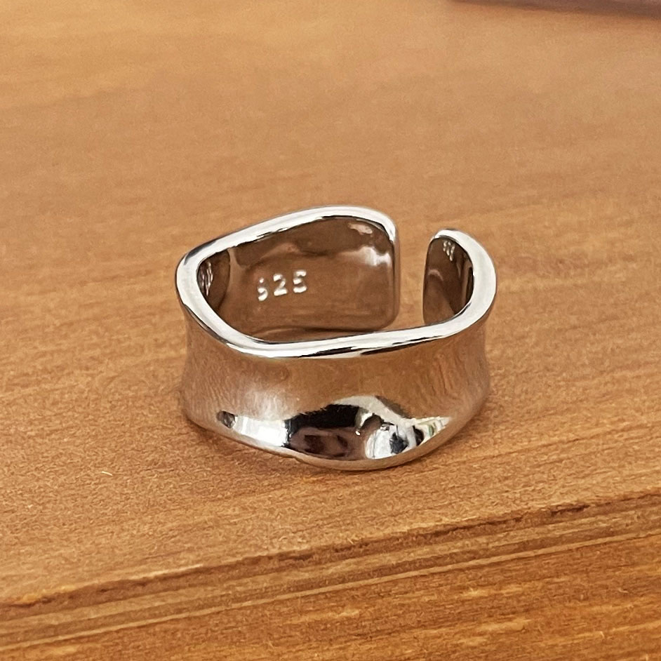 925 Sterling Silver Rings For Women Men Fine Jewelry Finger Adjustable Open Shinning Smooth For Party Birthday Gift