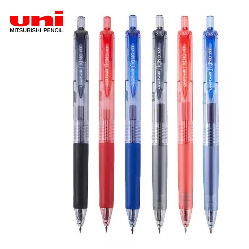 Jepang Uniball Gel pena tekan jenis 0.5mm hitam/biru/merah/Navy tanda tangan siswa Stylo pena uji Bakcto sekolah papelereria perlengkapan