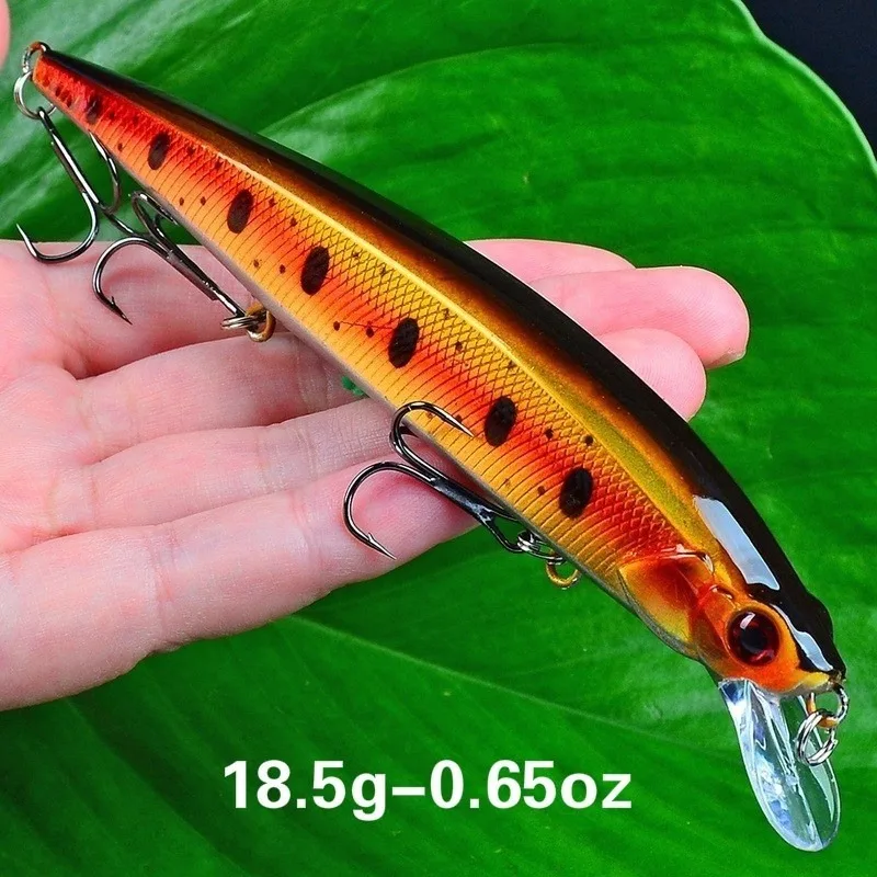 1 Stück 14 cm 18,5 g 3D Bionic Minnow Angelköder Harter Köder mit 3 Angelhaken Angelgerät Köder 3D-Augen