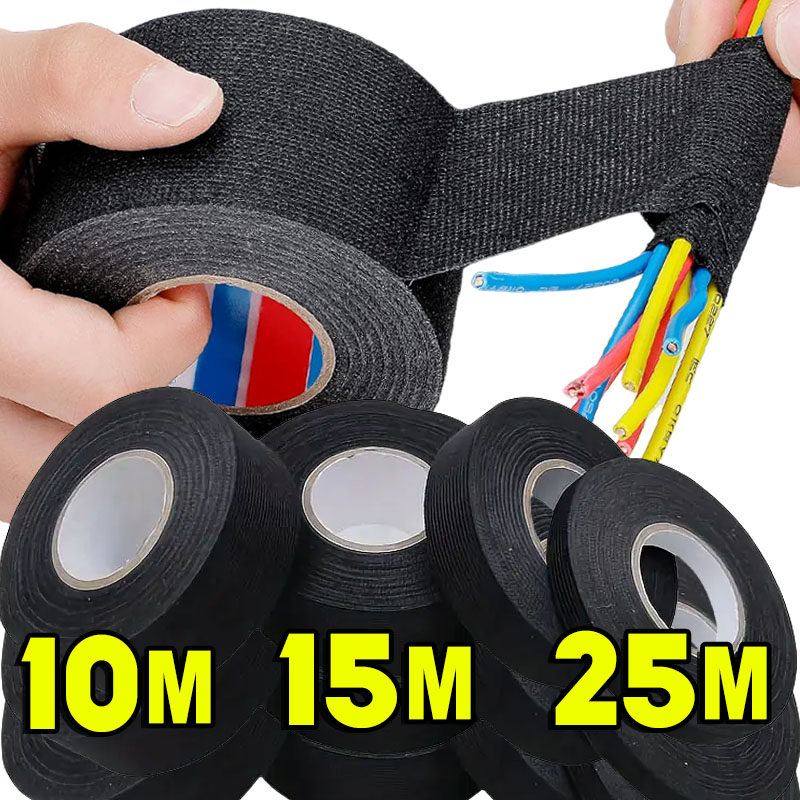 25 m Isolierband, hitzebeständig, Kabelbaumbündel, Isolierung, automatische Verkabelung, Stoff, Stoffwickel, wasserdichtes Kabel-Klebeband