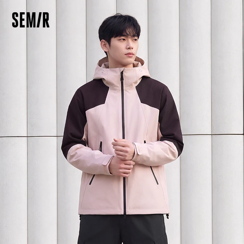 Chaqueta Semir para Hombre, Impermeable, Cortavientos, con Capucha, Transpirable, Resistente, para Uso Diario, Otoño, 2026