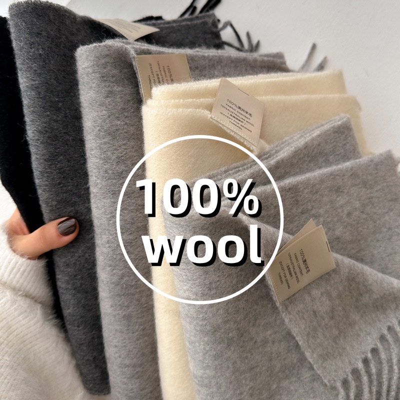 Lenço estreito de inverno 28 cores 100% cachecol de lã venda quente cachecol de cor sólida masculino e feminino universal quente e à prova de frio cachecol