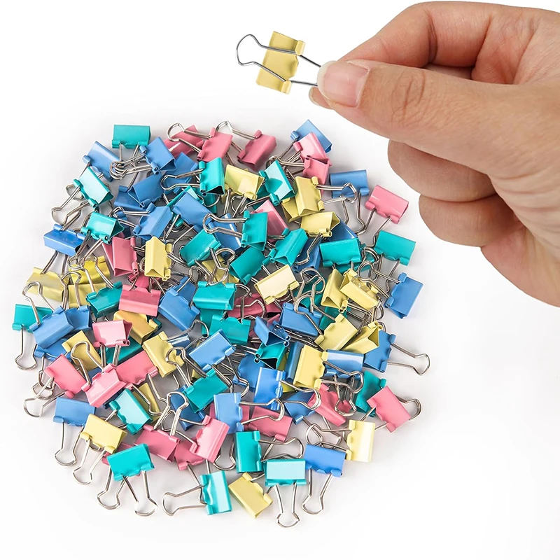 Clips de reliure en métal colorés, 5 à 30 pièces, 15/19/25/32/41/51mm, utilisés pour les livres, papeterie, fournitures scolaires et de bureau