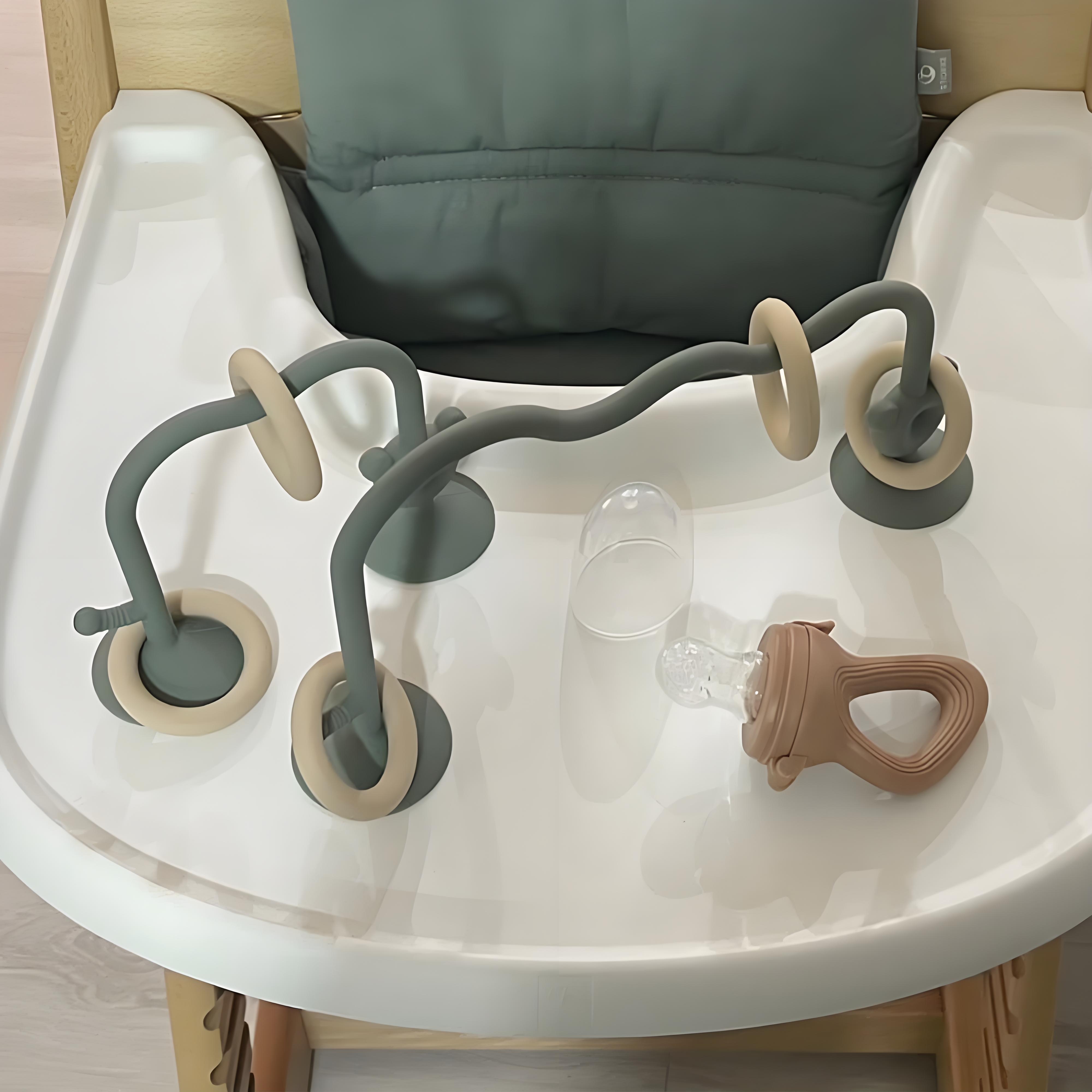 1 ensemble de jouets de table en silicone pour enfants, jouets de jeu de puzzle pour l'éducation précoce des bébés enveloppés de perles
