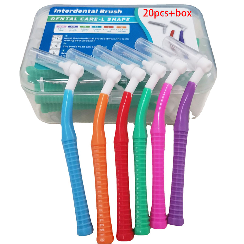 Brosse interdentaire Push-Pull en forme de 20 pièces/boîte, cure-dents orthodontique, blanchiment des dents, brosse à dents, soins d'hygiène buccale