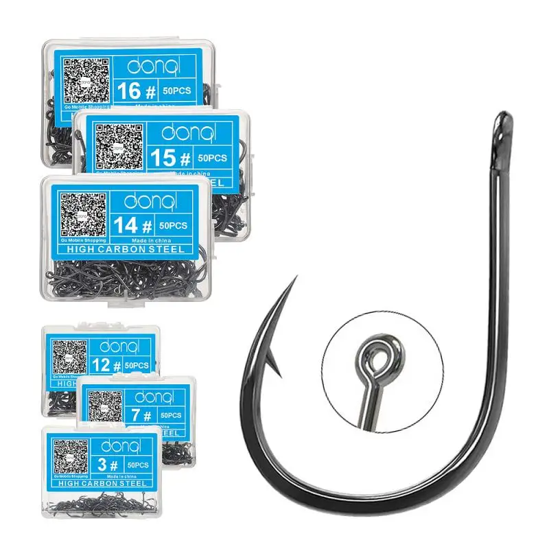 50 teile/schachtel Kreis Karpfen Eyed Angeln Haken Stacheldraht Japan Angelhaken Angeln Haken Einzigen Jig Fisch Haken Tackle Angelhaken Zubehör