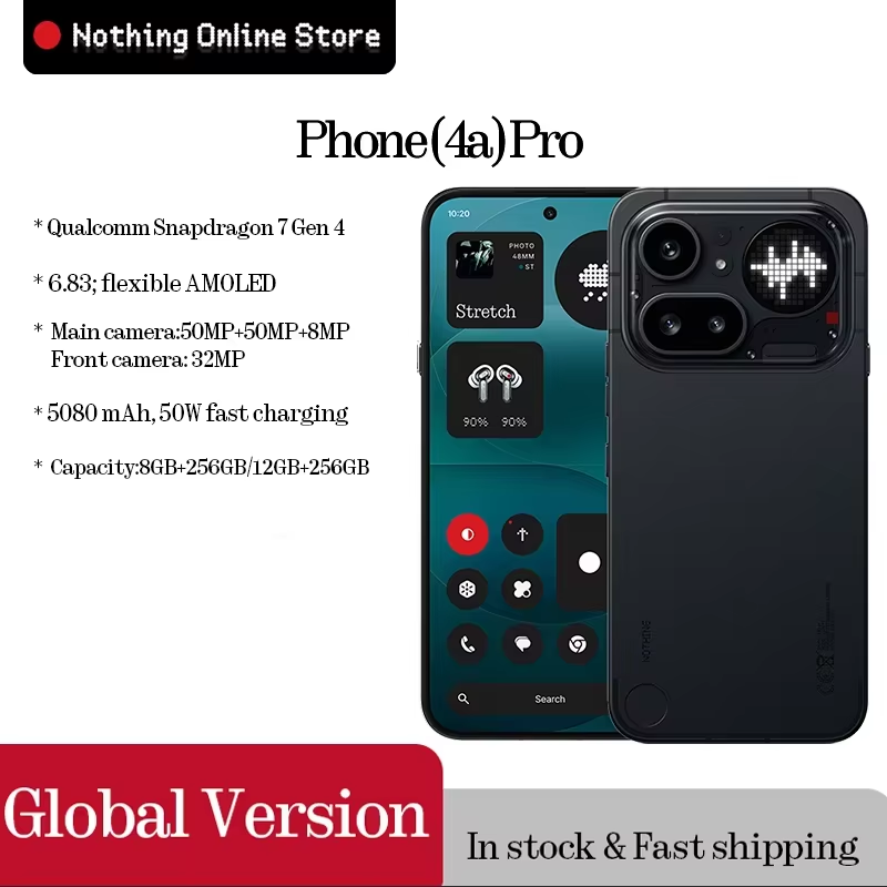 Global Version Nothing Phone (4a) Pro 6.83 inch 1.5K AMOLED Qualcomm Snapdragon 7 Gen 4 Dual 50MP Camera  5080mAh 50