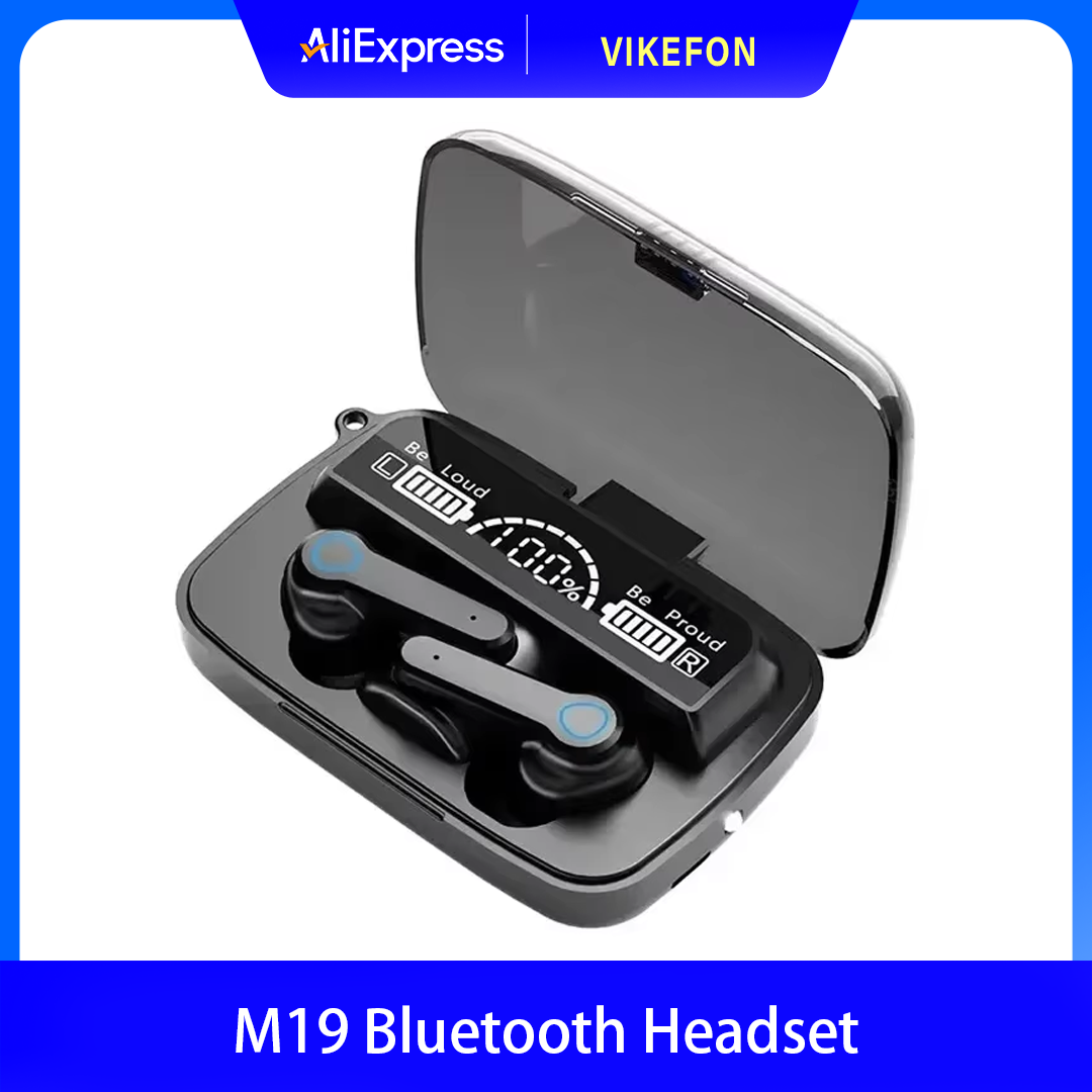 M19 Bluetooth Headset Wireless Tws Gaming Unterstützung Noise-Cancelling Touch In-Ear Mini Notfall Power Bank Headset