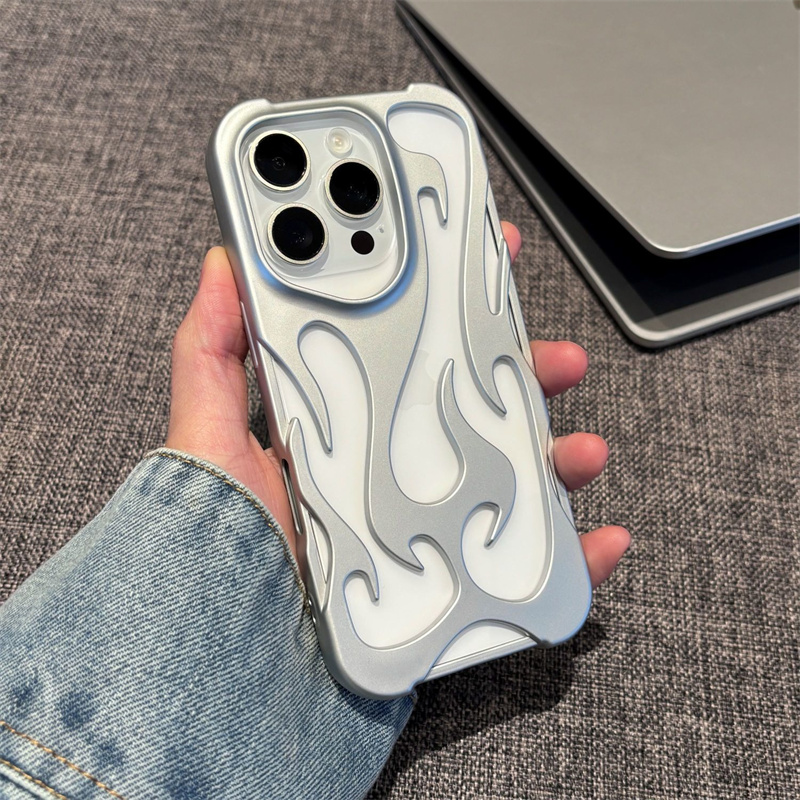 Wärmeableitungs-Flammenmuster-Handyhülle, geeignet für iPhone 12, 13, 14, 15, 16, Pro Max Plus, Anti-Drop-Schutzhülle