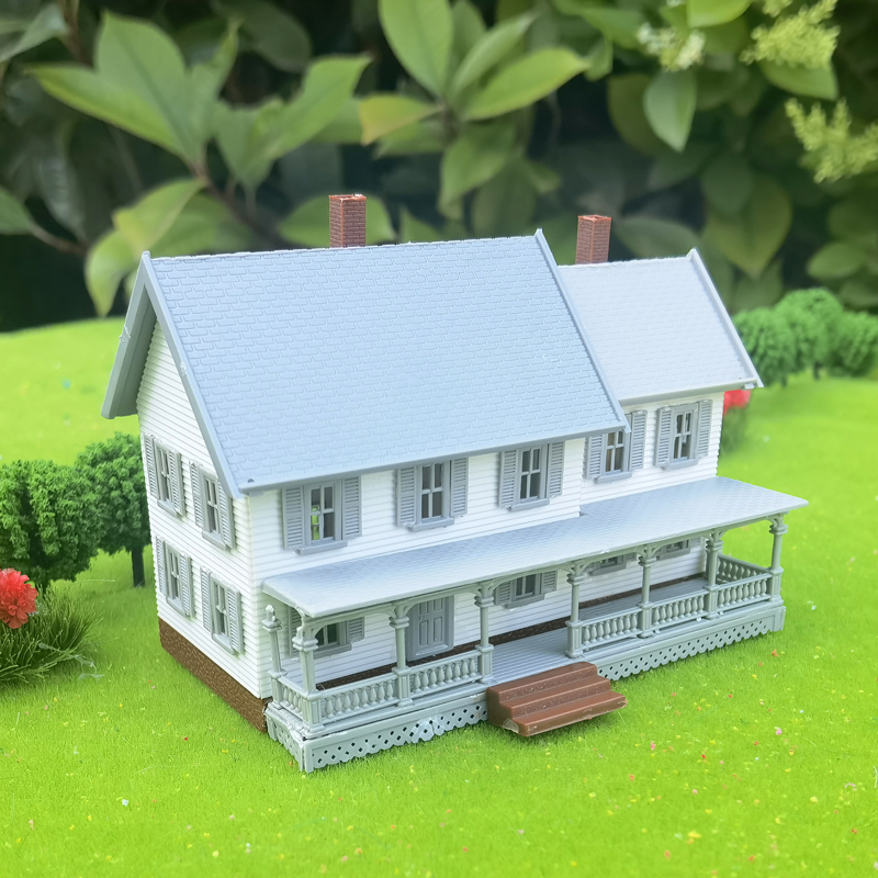 Casa de estilo europeo a escala N 1/160, modelo residencial, kit de construcción de casa, modelo de tren, diseño ferroviario