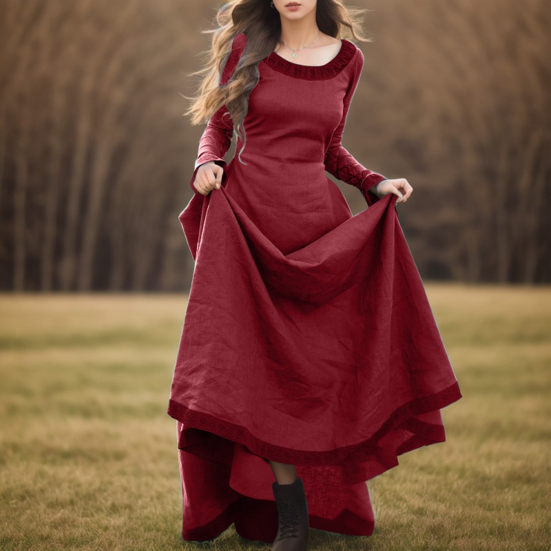 Vestido de elfo de hadas para mujer, traje vikingo renacentista Retro, bata Medieval, fiesta de fantasía, fiesta de graduación, Cosplay de Halloween, moda