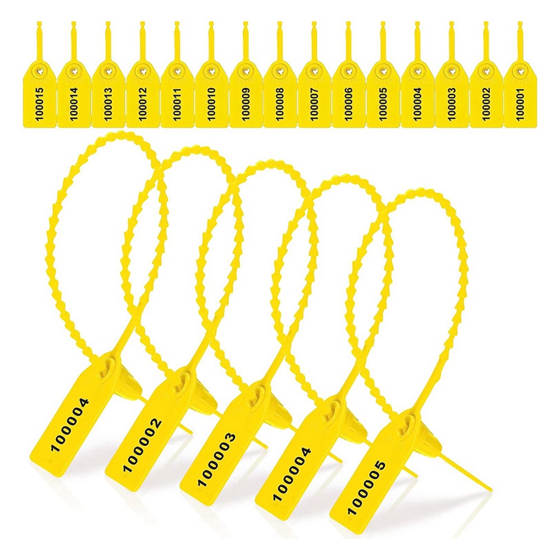 Sellos de seguridad de plástico para extintor de incendios, sellos de seguridad numerados con bridas, color amarillo, 1000 piezas