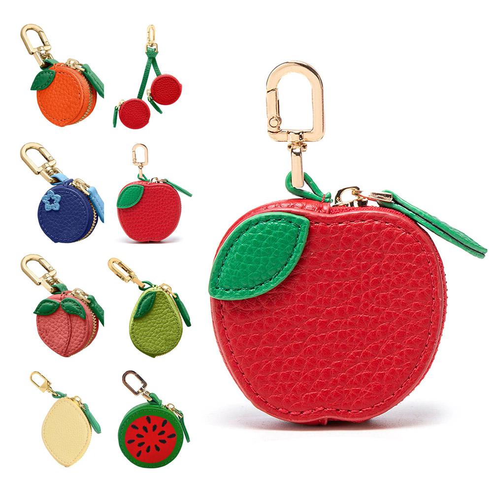 PU-Leder-Geldbörse, Obst, Erdbeere, Zitrone, Apfelform, Mini-Geldbörse, niedliches hängendes multifunktionales Taschenzubehör