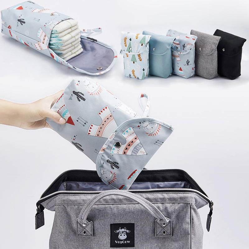 Saco de fraldas do bebê recém-nascido saco de armazenamento de fraldas organizador à prova dwaterproof água portátil viagem ao ar livre armazenamento fralda carry pacote carrinho bolso