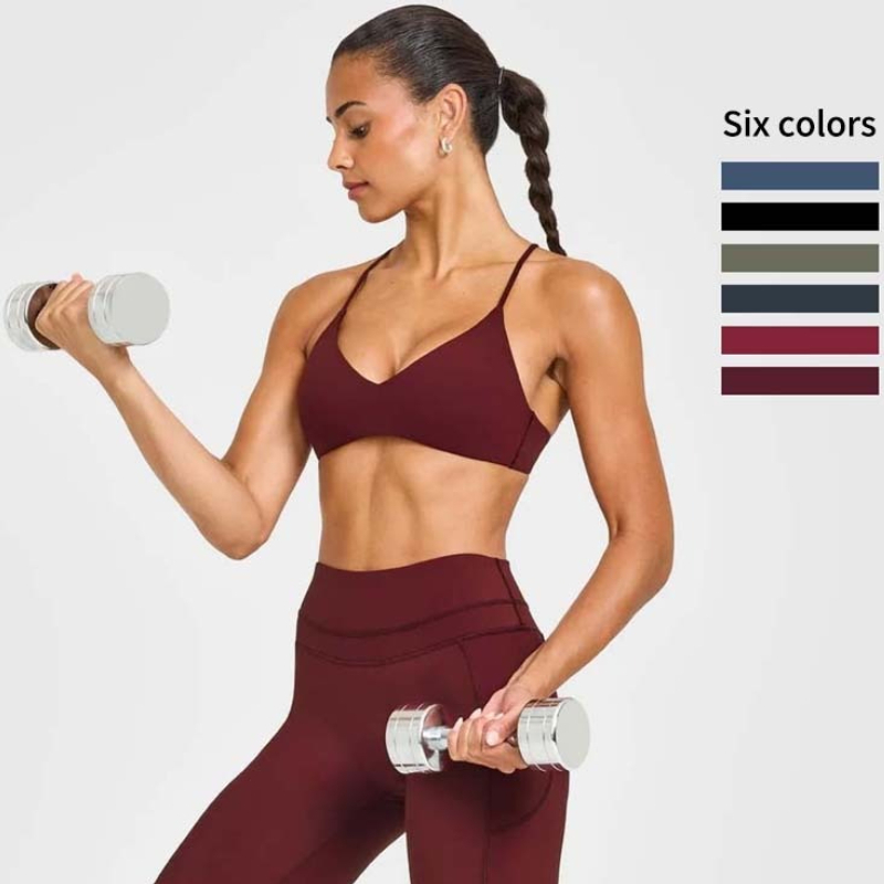 Women Sexy Fitness Yoga Bras Race Back Sports Bras Nylon Top Women Bra Breathable Underwear for Women Gym Yoga Bras Solid Color
