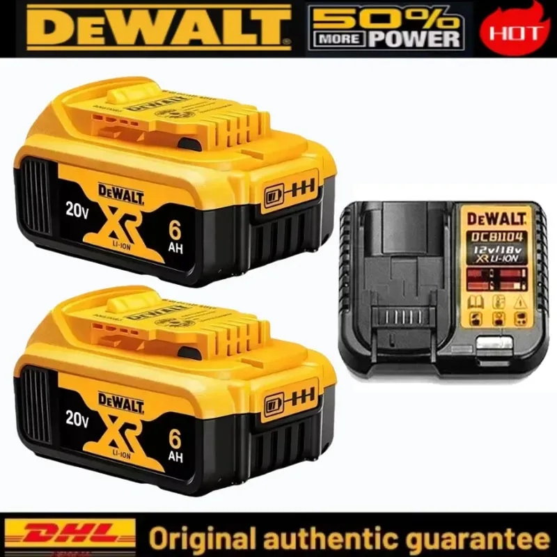 100% Genuine Dewalt 20V Battery, 2AH 5AH 6AH Rechargeable Lithium Ion Battery, Dewalt DCB200 Power Tool Replacement Battery