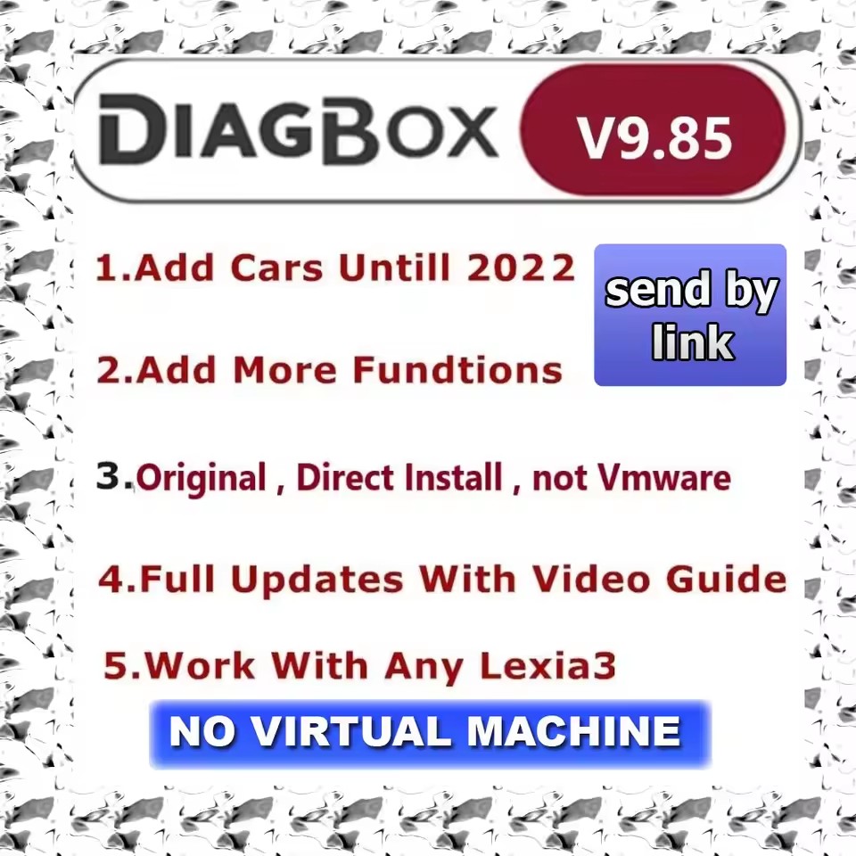 Диагностический инструмент для автомобилей DIAGBOX 9.85 (до 02/2022), не требует виртуальной машины, совместим с ОС Windows