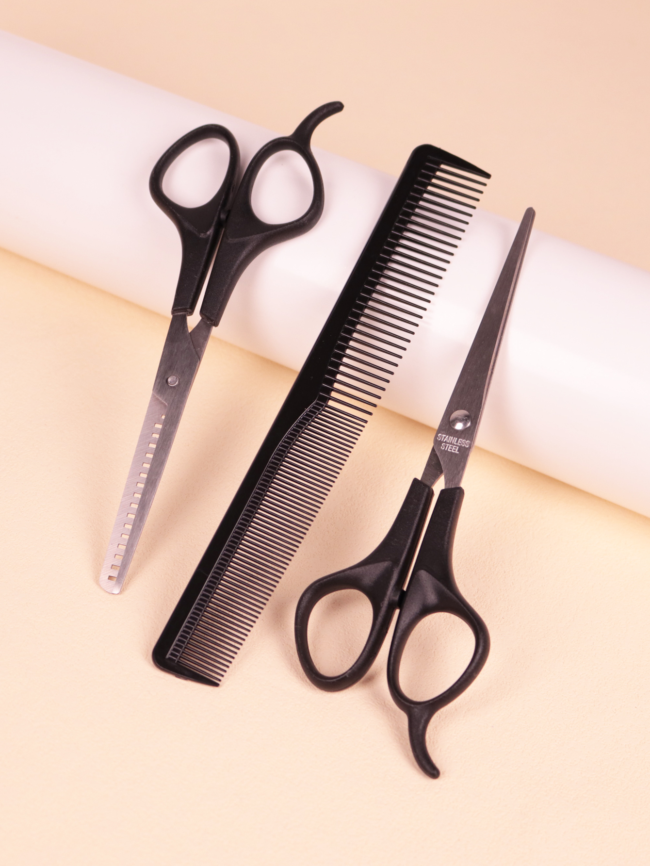 Juego de Tijeras - Aptas para Entresacar y Peinar el Cabello - Para Acabados, Cortes Puntiagudos y Cortes Planos, Especial para Pelucas de Cabello Natural