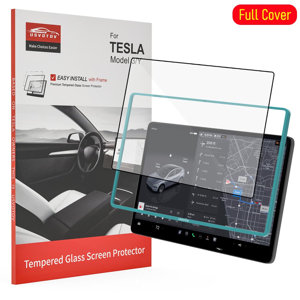 Pełne Szkło Hartowane na Ekran do Tesla Model Y Juniper Model 3 2025 HD Błyszcząca Matowa Folia Ochronna na Panel Centralny