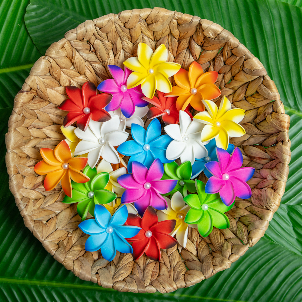 Fleurs de Tahiti Tiare de Différentes Couleurs pour Fille, Cure-Cheveux Style Hawaïen, Fournitures pour Fêtes Tropicales, Cadeaux, 8 Pièces