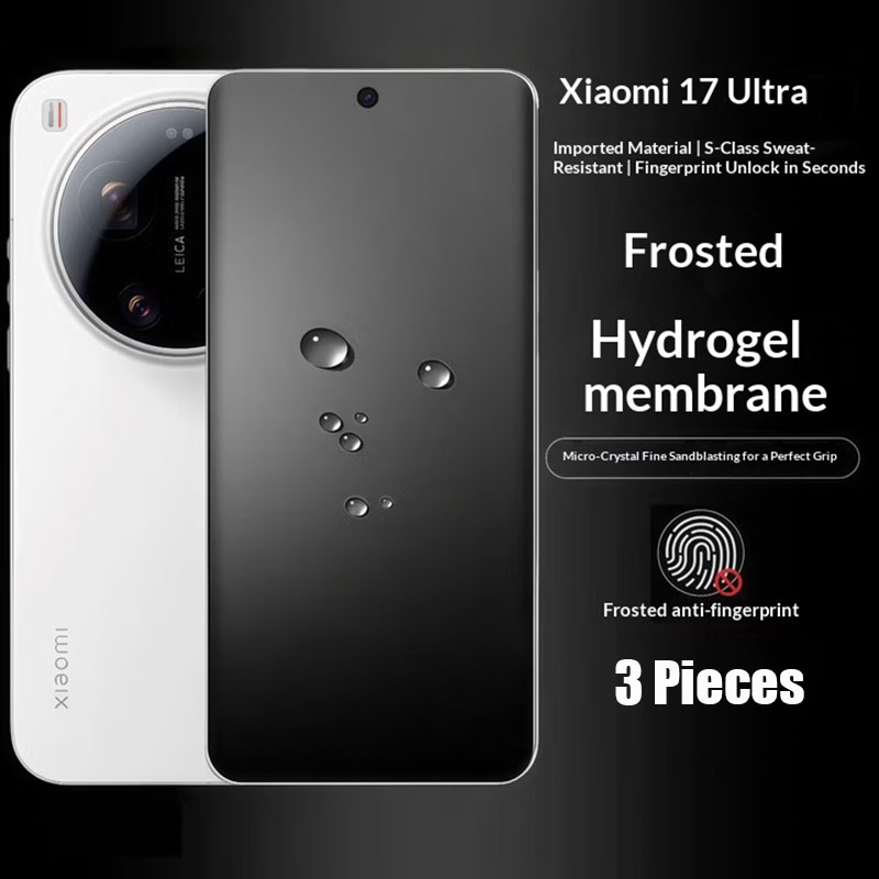 3 Piezas de Película Hidrogel Mate de Cobertura Total para Xiaomi 17 Ultra, Protector de Pantalla Transparente de TPU para Xiaomi 17 Pro Max, Sin Cristal