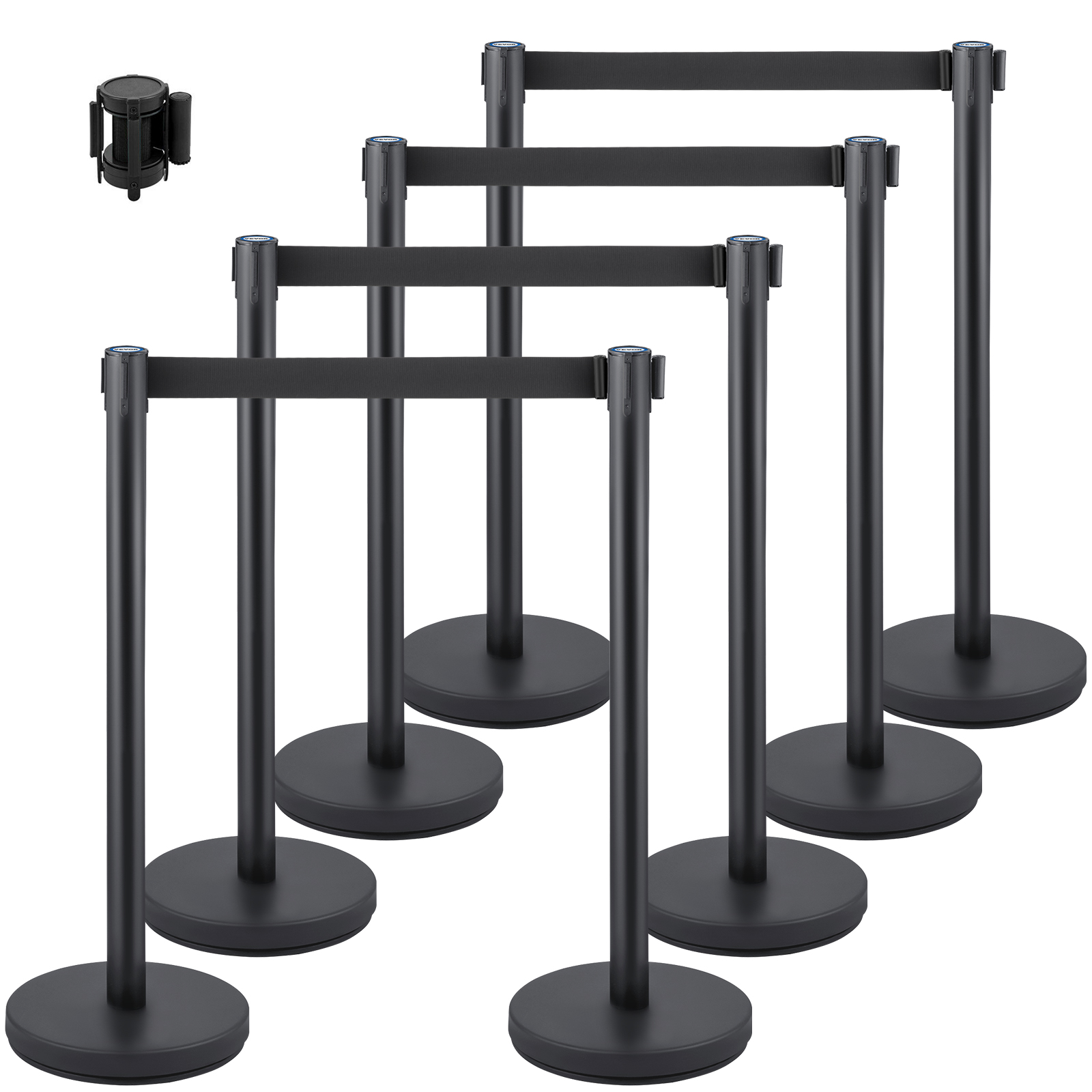 SucceBuy 2/3/6/8 Pcs เข็มขัด Stanchion การควบคุมฝูงชน Barrier สแตนเลสคิวเสา Retractable สําหรับ Bank Airport สนามกีฬา