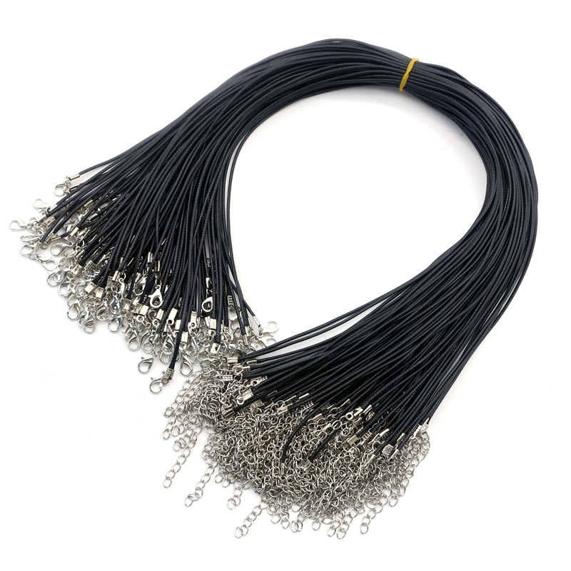 Wholesale Leather Rope Adjustable Accessories 10/20/50pcs for Handmade Necklace Pendant Lobster Clasp Jewelry Accessories DIY