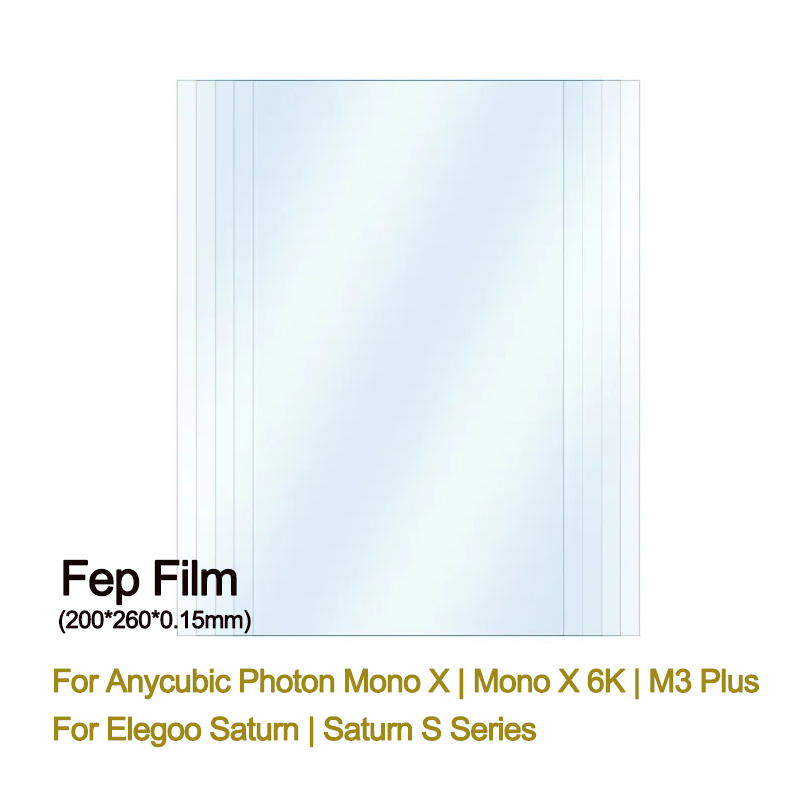Película FEP de 8,9 -9,25 pulgadas, 260x200x0,15mm para ANYCUBIC Photon Mono X 6Ks 4K M3 Plus Elegoo Saturn Series, accesorios de impresora 3D LCD
