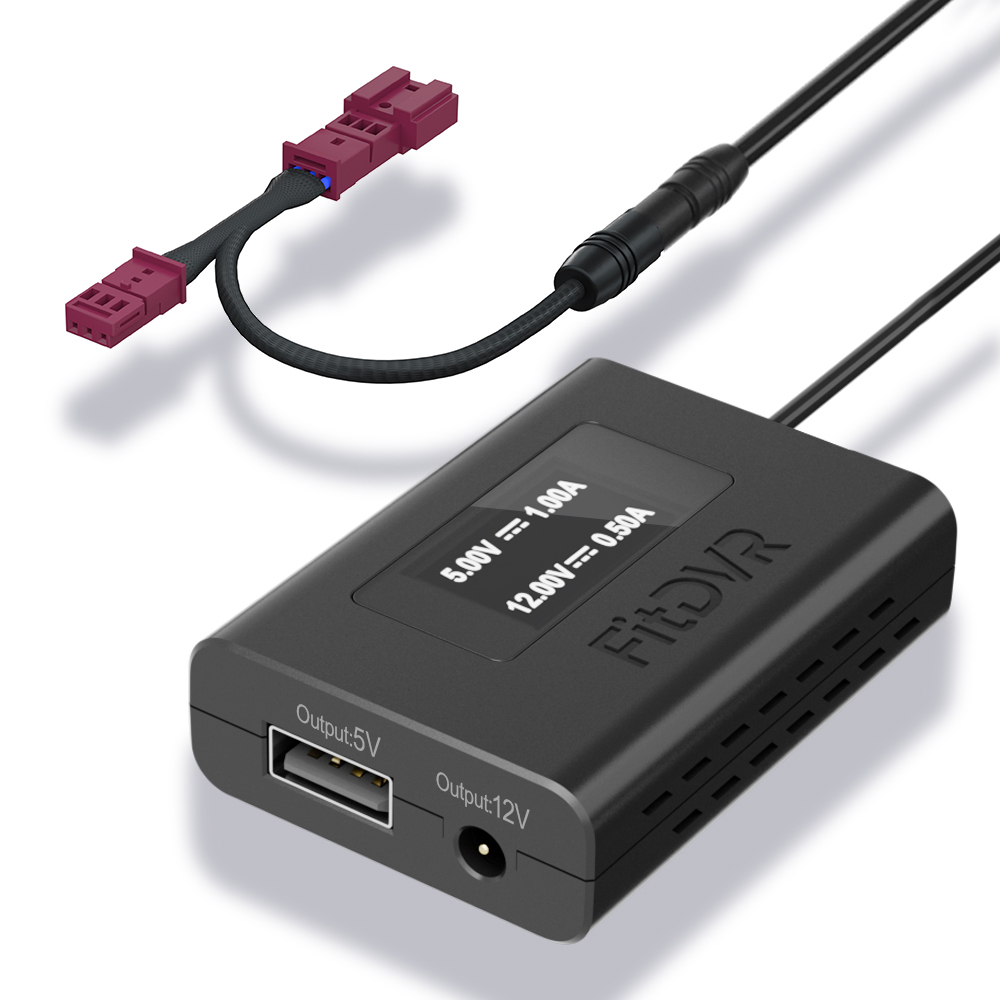 Adaptador de cámara de salpicadero FitDVR (3 pines) para BMW y MINI con sensor de lluvia, pantalla LED, cable de alimentación USB, accesorios para DVR de coche, D3-024