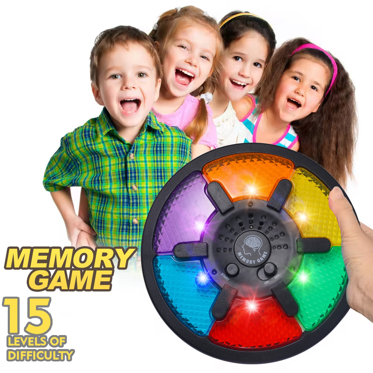 Memory Game Machine Handheld Electronic Memory Game with Light and Sound Puzzle Montessori Interactive Game Toys Memory Training