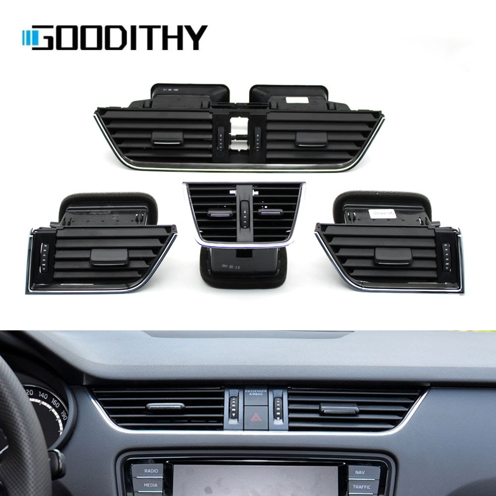 Para Skoda Octavia 3 A7 5E MK3 tablero delantero trasero AC rejilla de ventilación conjunto de salida 2015-2021 5E 0820951 CZLL,5E 0819702 ,5ED 819203