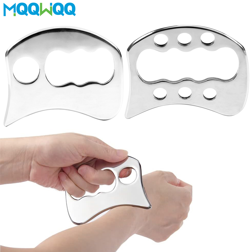 Herramienta de masaje raspado Gua Sha de acero inoxidable, herramienta IASTM para espalda, piernas, raspador de brazos, anticelulítico, relajación de masaje muscular