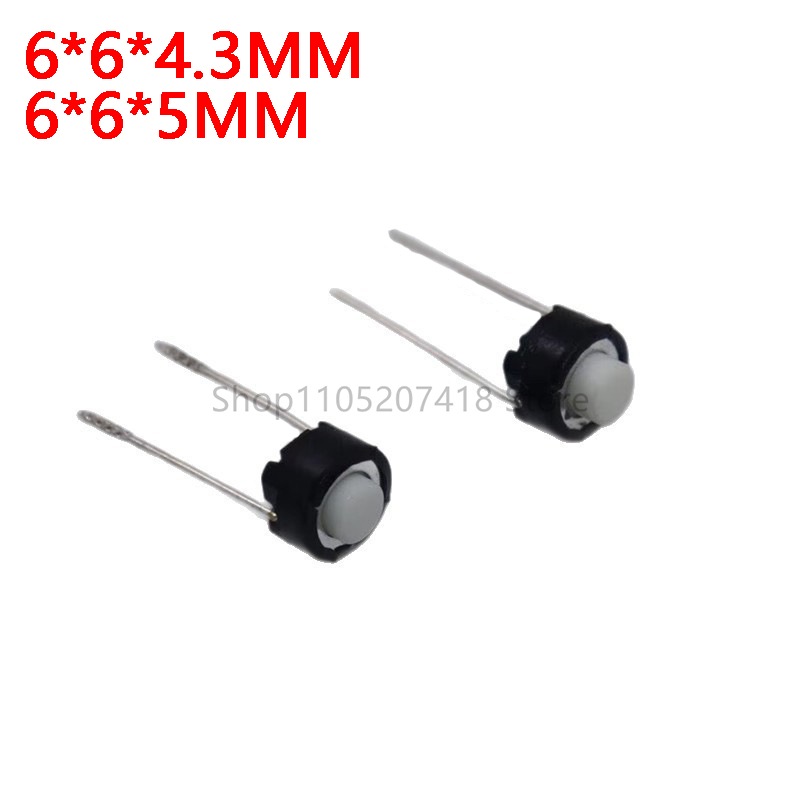 1000 SZTUK Przycisków Tact Switch 6x6x5mm 2-pinowych, Przyciski Mikro-Momentalne Tactile Tact Push Button Switche, Okrągłe Przyciski 6*6*5mm 6*6*4.3mm
