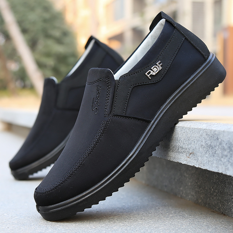 Mocassini da uomo in tessuto traspirante, con suola in gomma antiscivolo, comodi per la camminata quotidiana, stile Old Beijing, scarpe casual piatte.
