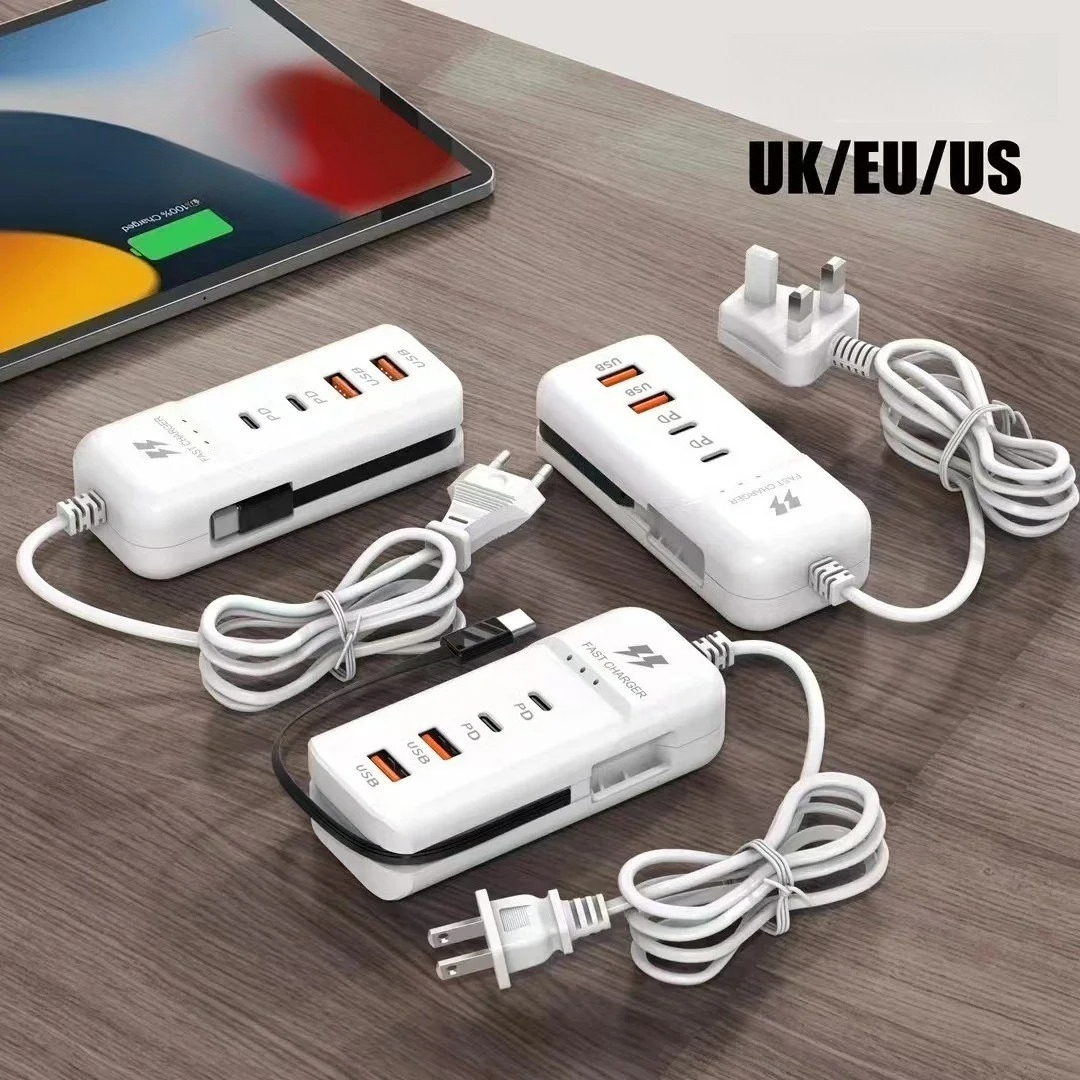 USB充電器 PD Type-C 急速充電 クイックウォールチャージャー マルチポートUSBハブアダプター 携帯電話 EU/USプラグ USB Type-C クイックチャージャー