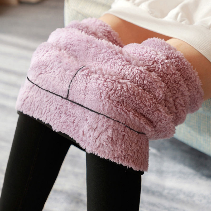 Women's Winter Pants Leggings Slimming Velvet Thermal Pants Lambskin Warm High Elastic Skin Friendly Hight Waist Warm Trousers