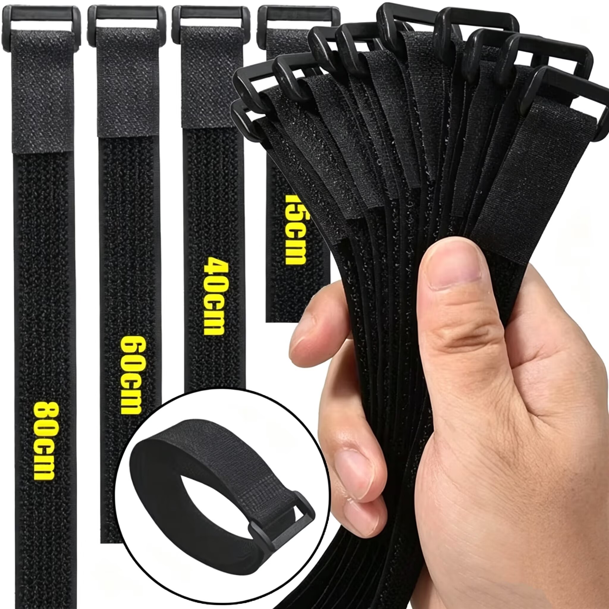 Wiederverwendbare Klett-Nylon-Kabelbinder Verstellbare Drahtbefestiger Wickelbänder zur Sicherung von Kabeln und Kabelmanagement