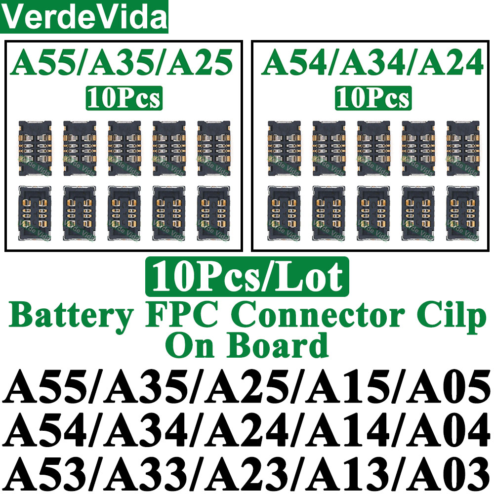 10 шт. внутренний аккумулятор FPC разъем Cilp контактная вилка для samsung A06 A55 A35 A54 A34 A33 A73 A13 A15 A16 A556 A356 A546