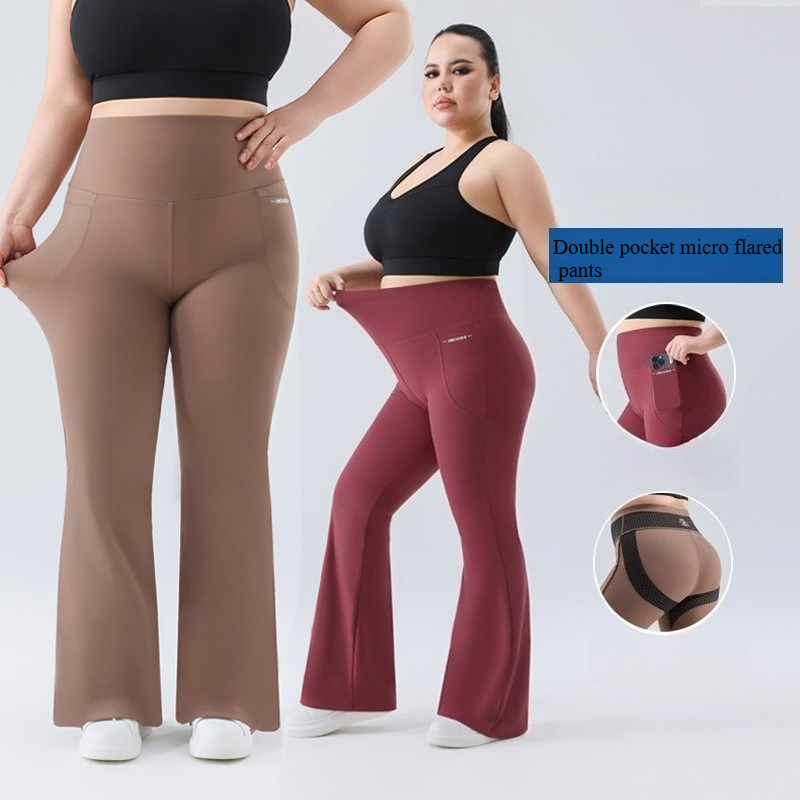 Plus size ajuste yoga queimado calças para mulheres sem costura dois lados bolso leggings cintura alta push up bunda ginásio trainning leggings