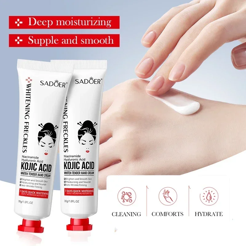 Sadoer ácido kójico creme para as mãos hidratante nutritivo iluminando hidratante cremes para as mãos beleza produtos de cuidados com a pele