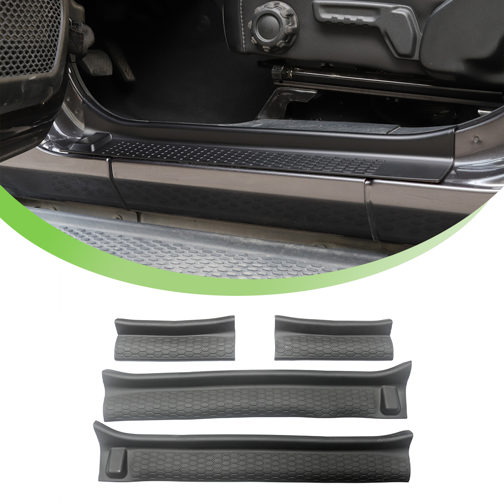 Plaque de seuil de porte de voiture, protection de décoration, garniture de couverture pour Jeep Wrangler JL Gladiator JT 2018 – 2024, accessoires à 4 portes en caoutchouc