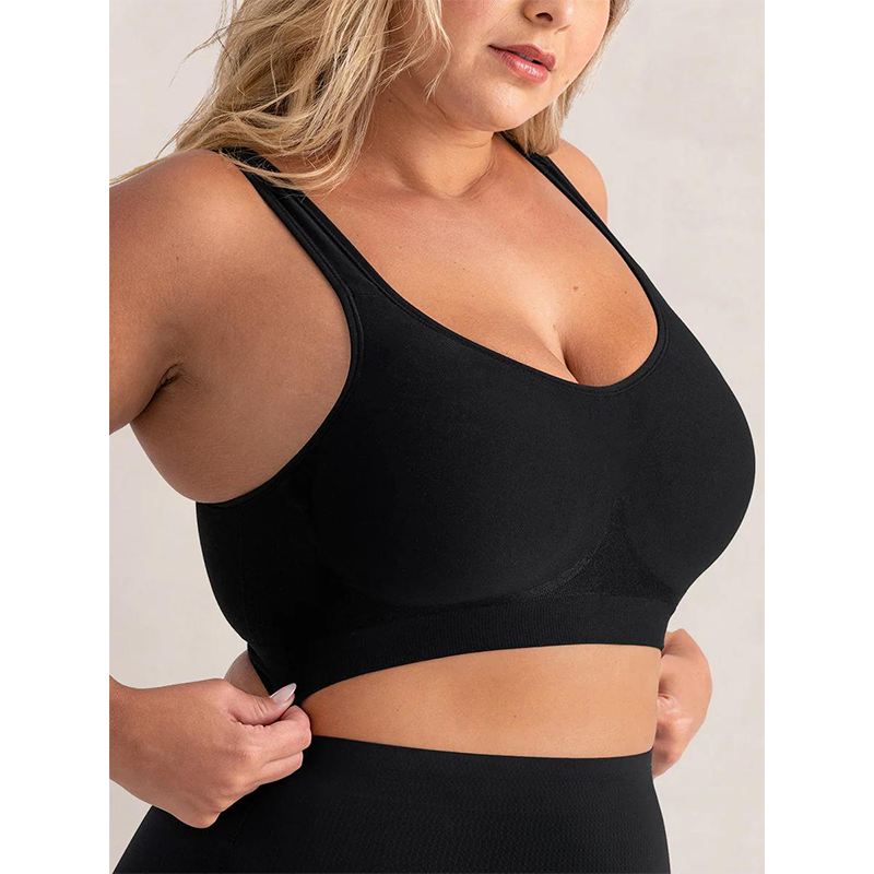 Sujetador moldeador inalámbrico para mujer, lencería Sexy de seda brillante con decoración, almohadilla extraíble, ropa interior S-4XL C06