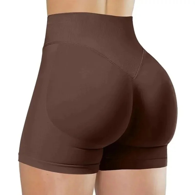 Celana Pendek Gym Wanita Seamless High Waist, Pengangkat Bokong, Slim Fit, Elastis Tinggi, untuk Latihan Fitness, Lari & Bersepeda