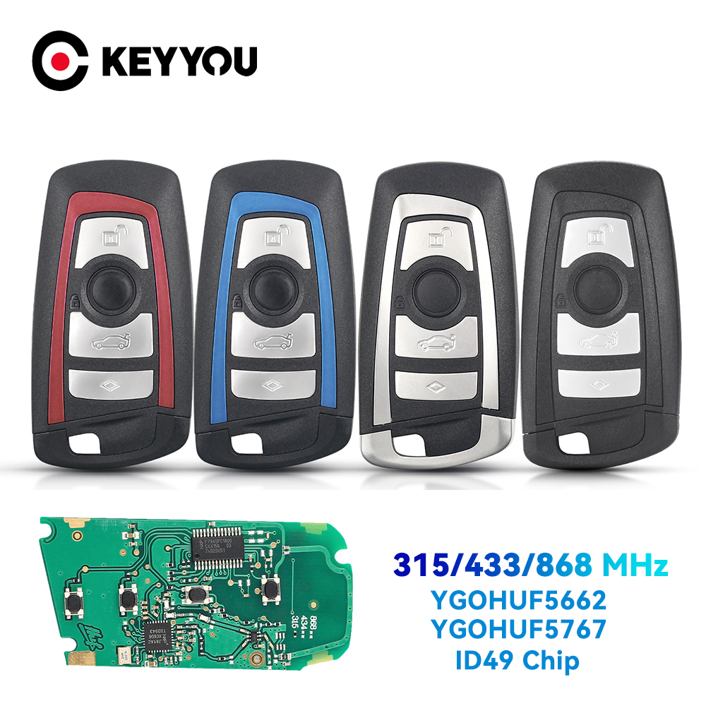 Keyyou Afstandsbediening Sleutel Smart 3/4 Knoppen YGOHUF5662 / YGOHUF5767 315Mhz 434Mhz 868 Mhz Voor Bmw 5 7 F serie Fem/Bdc CAS4 2009-2016