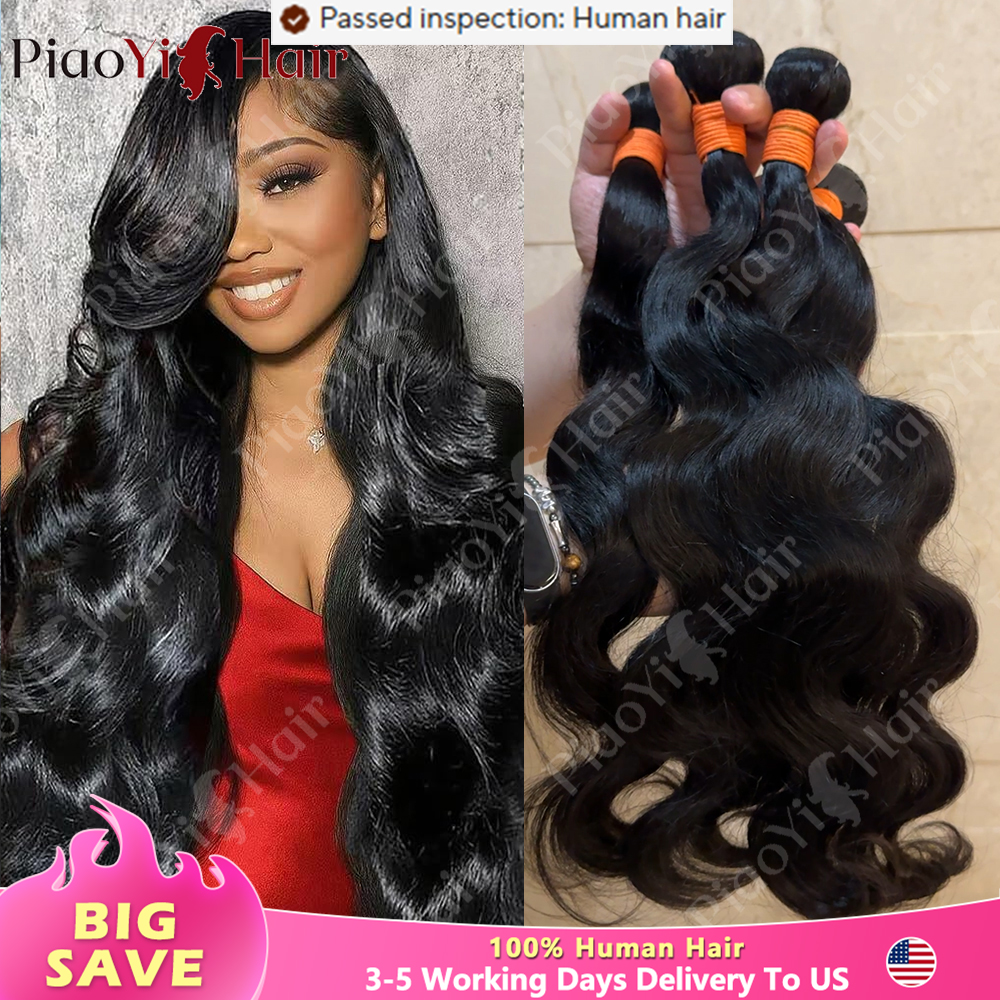Pacotes de Cabelo Humano Ondulado Brasileiro 15A de 22, 24 e 26 Polegadas, 100% Cabelo Humano, 1/3/4 Peças, Cor Natural, Extensões de Cabelo Cru de 10-32 Polegadas, Qualidade Superior