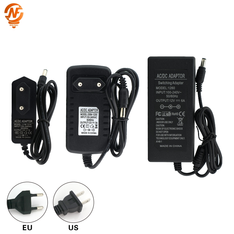 NIN FULL 12V Netzteil DC12V Einheit 1A 2A 3A 5A 6A Transformator AC 110V 220V 220V zu DC 12V 12V LED-Treiber für LED-Streifen