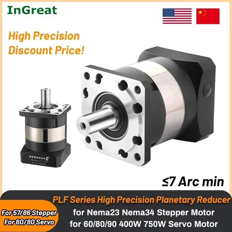 Precisie Planetaire Reducer Step-down Versnellingsbak voor Nema23 57/Nema34 86/Nema42 110 Stappenmotor 80/90/130mm Flens Servo Reducer