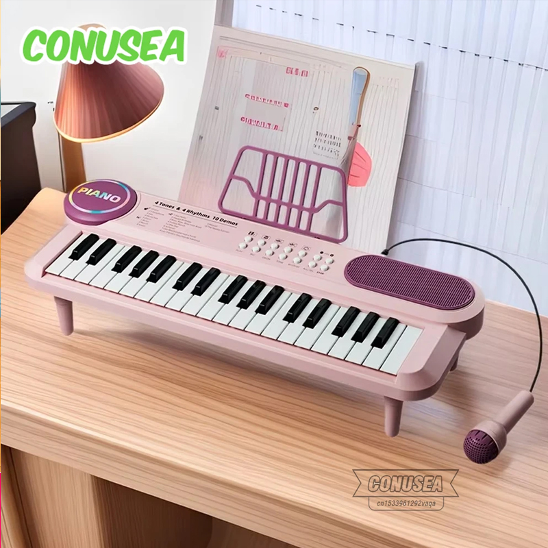 Piano électrique 37 pour enfants, clavier pour bébé avec Microphone, chansons chantantes, jouet éducatif, jeux d'instruments de musique pour enfants