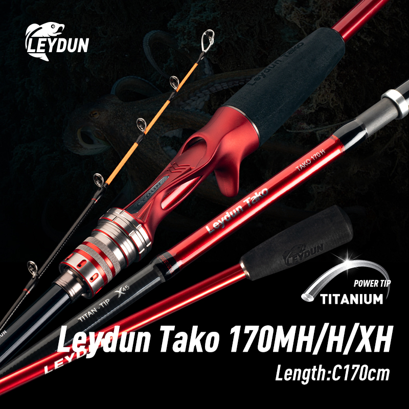 LEYDUN Rang's Tako leydun pulpo 170MH/H cañas de pescar punta de Tianium sepia caña de pescar calamar barco pesca Webfooted